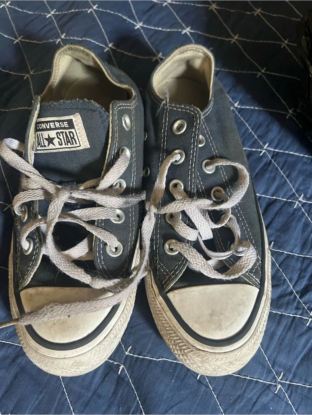 Converse Kids Low Top Sneakers - Black with White Accents